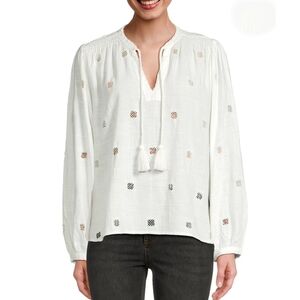 NWOT Ba&sh Ravel Blouse Top XS White Embroidered Flowy
